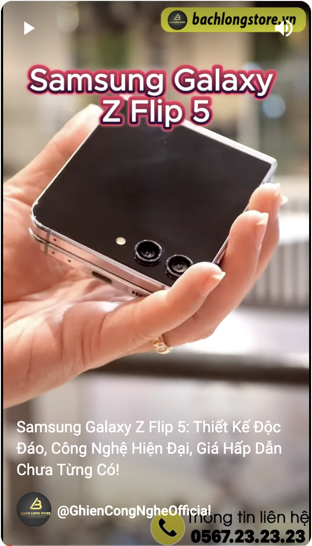 Samsung Galaxy Z Flip 5: Thiết Kế Độc Đáo, Công Nghệ Hiện Đại, Giá Hấp Dẫn Chưa Từng Có!