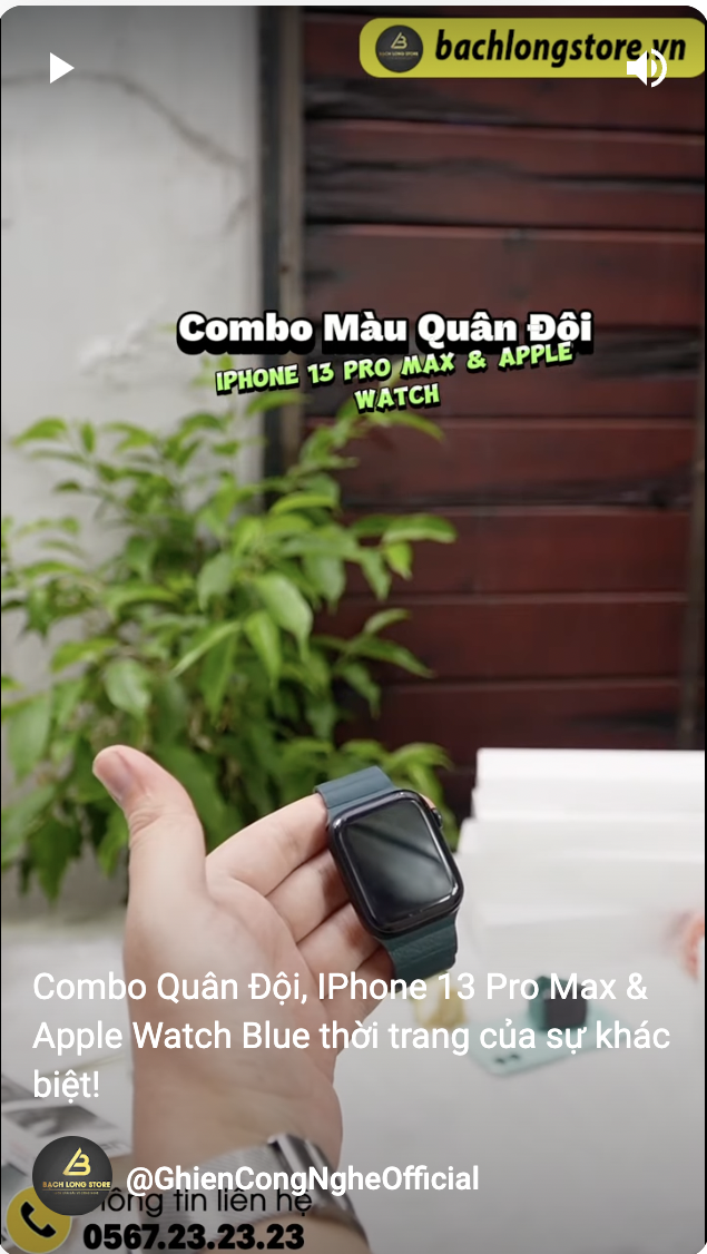 Combo Quân Đội, IPhone 13 Pro Max & Apple Watch Blue thời trang của sự khác biệt!