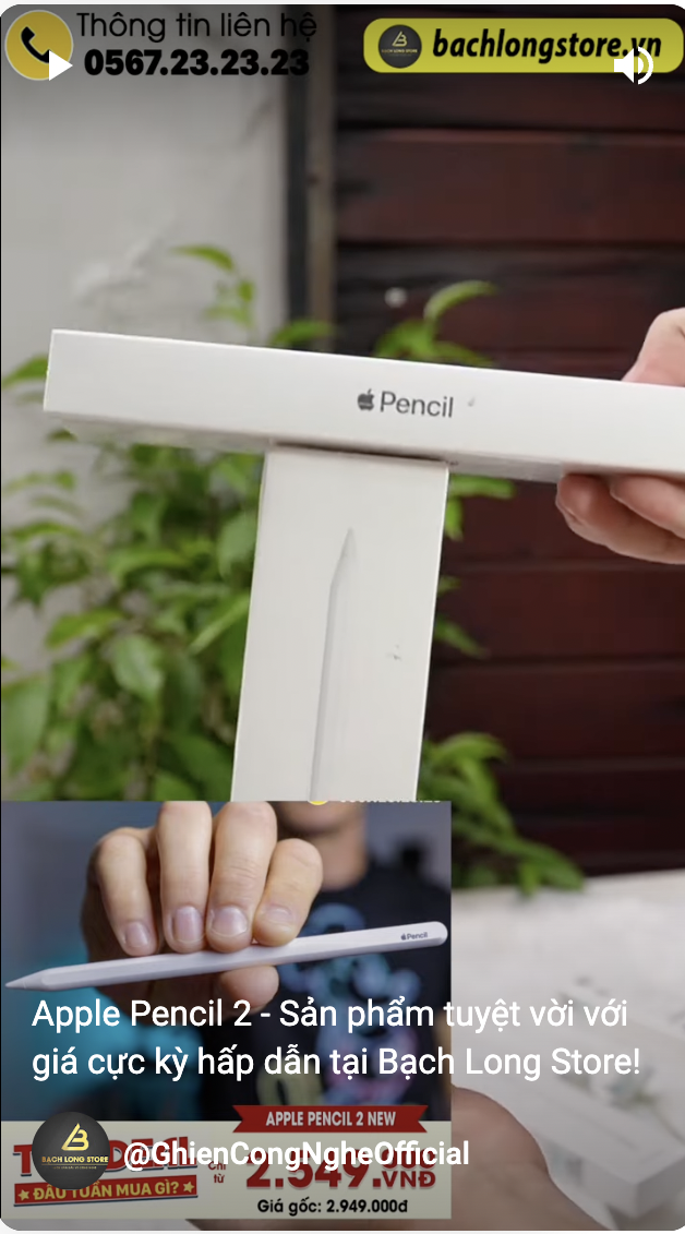 Apple Pencil 2 - Sản phẩm tuyệt vời với giá cực kỳ hấp dẫn tại Bạch Long Store!